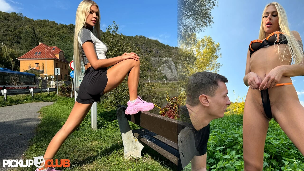 PickUp Club – Leggy Flexible Blonde Zlata Shine Meets fellow Runner Charlie Dean