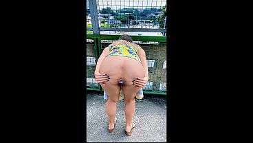 Got fucked in the ass inside the warehouse, in public