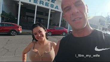 I film my wife in a public blowbang, gangbang, bukkake, and anal creampie at a porn theater