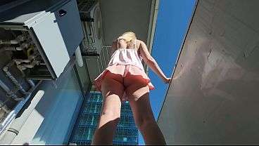 Spy Public Upskirt MILF With No Panties – Risky Flash Tease For You, See My Bare Pussy Under My Skirt